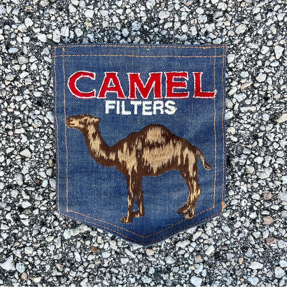 Vintage Camel Filters Sew On Patch Advertising Retro Upcycle